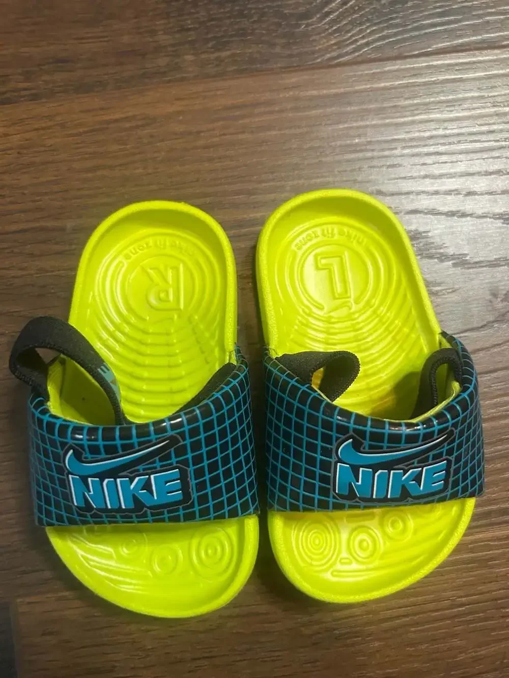 Nike Toddler Kawa Slide SE Sandals - Black/Aquamarine-Cyber (CW1658-001)
